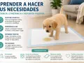 Un cachorro golden retriever aprende a usar el empapador. Consejos para saber cuando quitar el empapador a un cachorro.