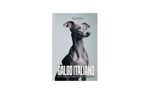 Un elegante galgo italiano, con su esbelto cuello y mirada curiosa, posa para la portada de "El Galgo Italiano: Guía Completa para Dueños Primerizos".