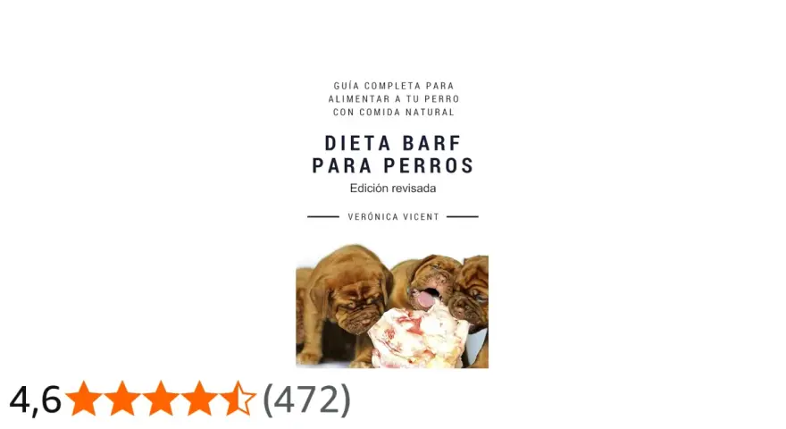 Cachorros comiendo un hueso, parte de una guía sobre dieta barf perros casera.